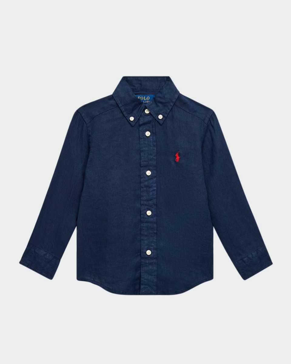 Boy's Classic Embroidered Sport Shirt, Size 2-
